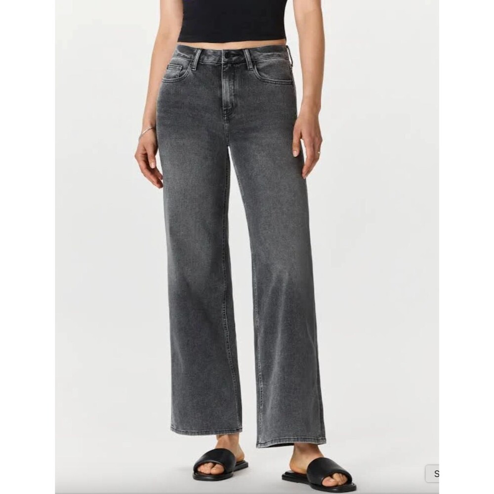 Quince Women's 31 Bella Stretch Wide Leg Greyed-Out Jeans 73% Cotton